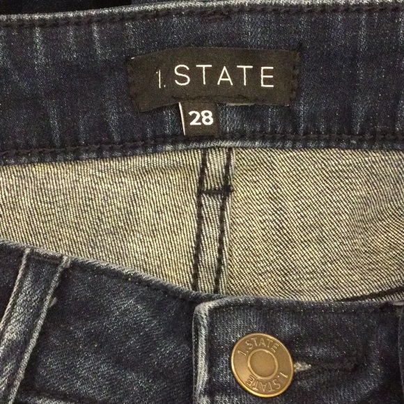 1. State Frayed Tulip Fringed Back Hem Crop Jeans Size 28 - Picture 8 of 10